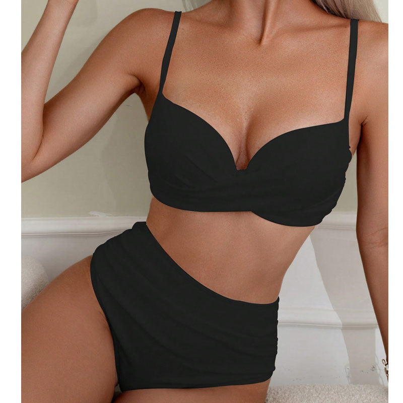 Damen Hochgeschnittener Bikini mit elegantem Bustier Drune