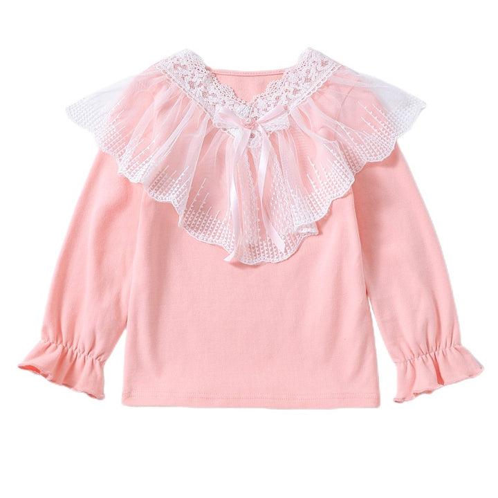 Mädchen Langarmshirt mit eleganter Spitzenverzierung Drune
