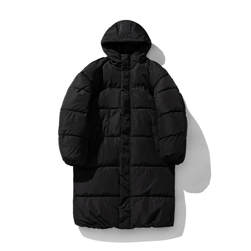 Unisex Langer Steppparka im Clean-Look mit Kapuze, Thermofüllung und verstellbarem Saum Drune