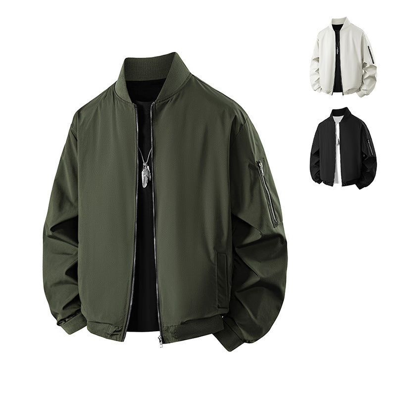 Herren Modische Übergangsjacke mit Reißverschluss Drune