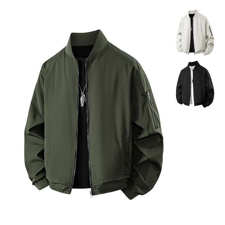 Herren Modische Übergangsjacke mit Reißverschluss Drune