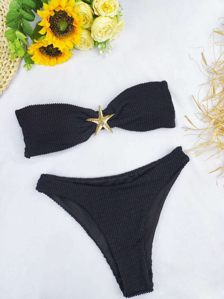 Damen Bandeau-Bikini mit funkelndem Sternen-Detail Drune