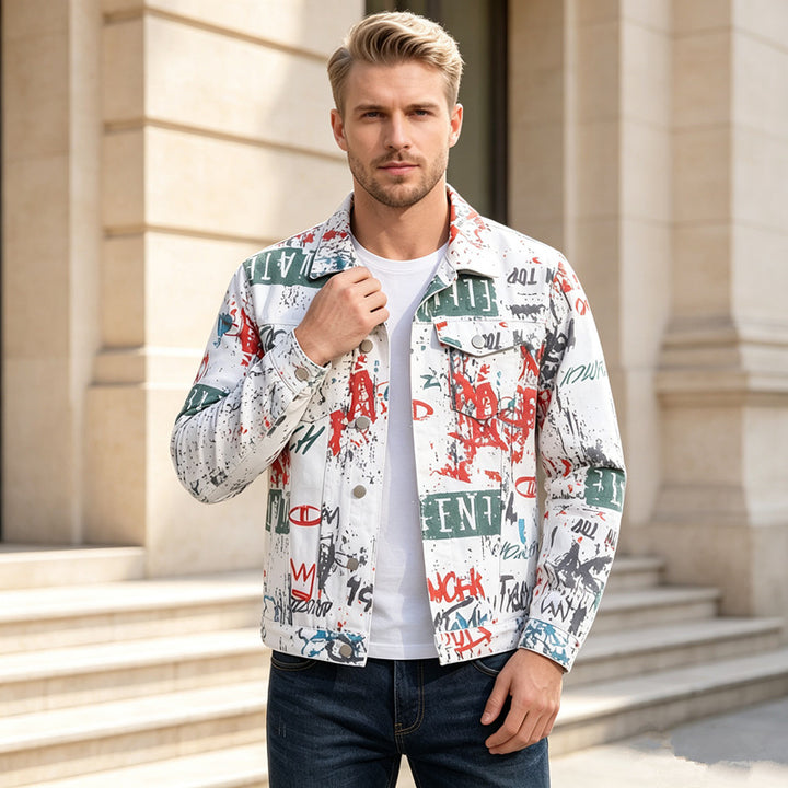 Herren Modische Jacke mit grafischen Prints Drune