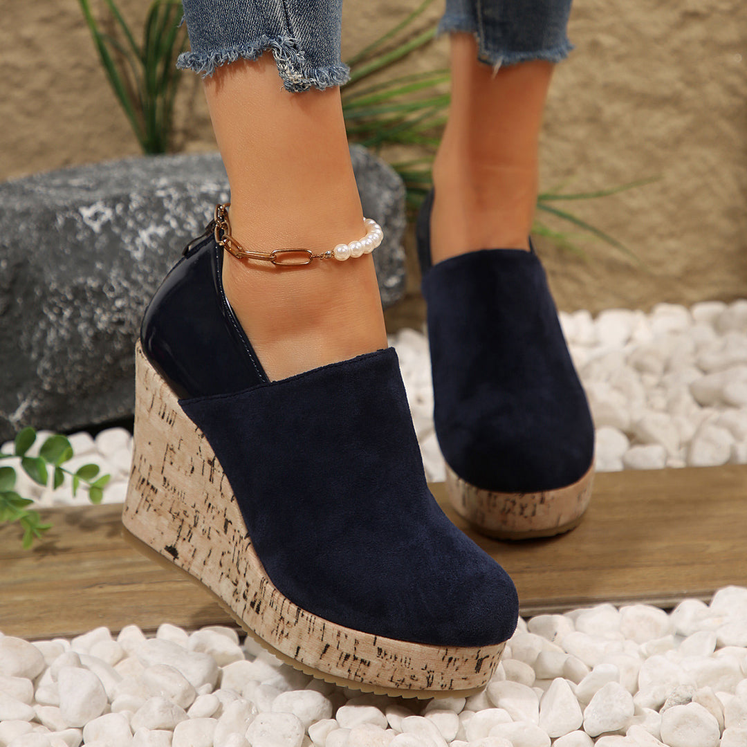 Damen Wedge-Pantoletten mit elegantem Korkabschluss und bequemer Fußbettung Drune