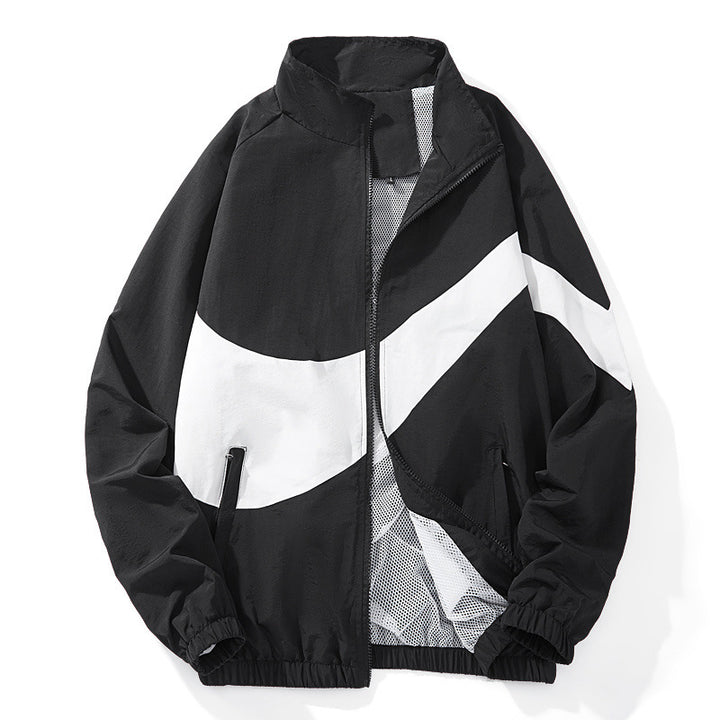 Herren Sportliche Übergangsjacke mit hohem Kragen und seitlichen Reißverschlusstaschen Drune