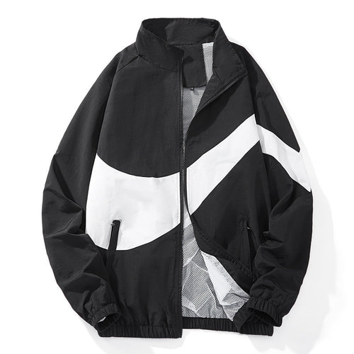 Herren Sportliche Übergangsjacke mit hohem Kragen und seitlichen Reißverschlusstaschen Drune