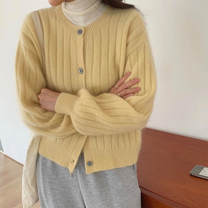 Damen feiner Strickcardigan mit eleganten Knopfdetails und weichem Material Drune