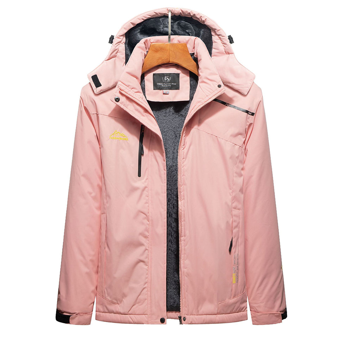 Herren Wasserabweisender Outdoorparka mit Teddyfutter, abnehmbarer Kapuze und Reißverschlusstaschen Drune