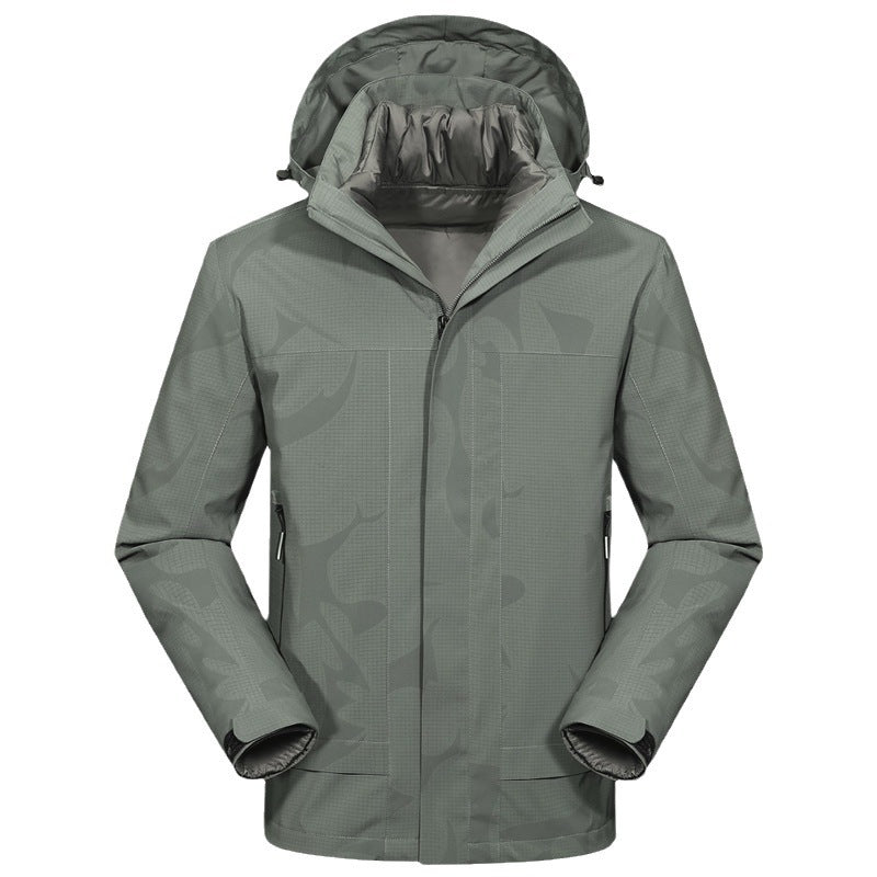 Herren Wasserdichte Outdoorjacke mit Kapuze und atmungsaktivem Ripstop-Material Drune