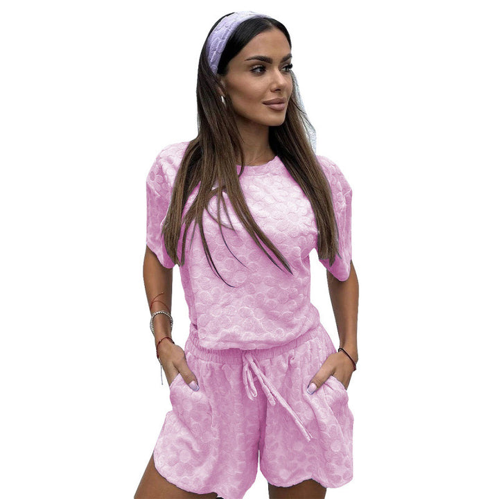 Damen Sportliches Zweiteiliges Set mit luftigen Shorts und T-Shirt Drune