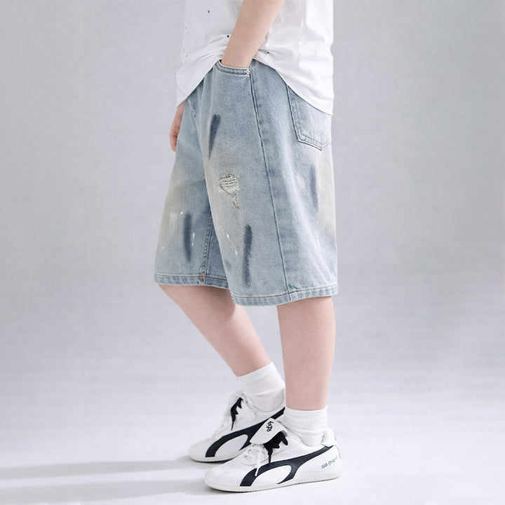 Unisex trendige Denim-Bermudas Drune