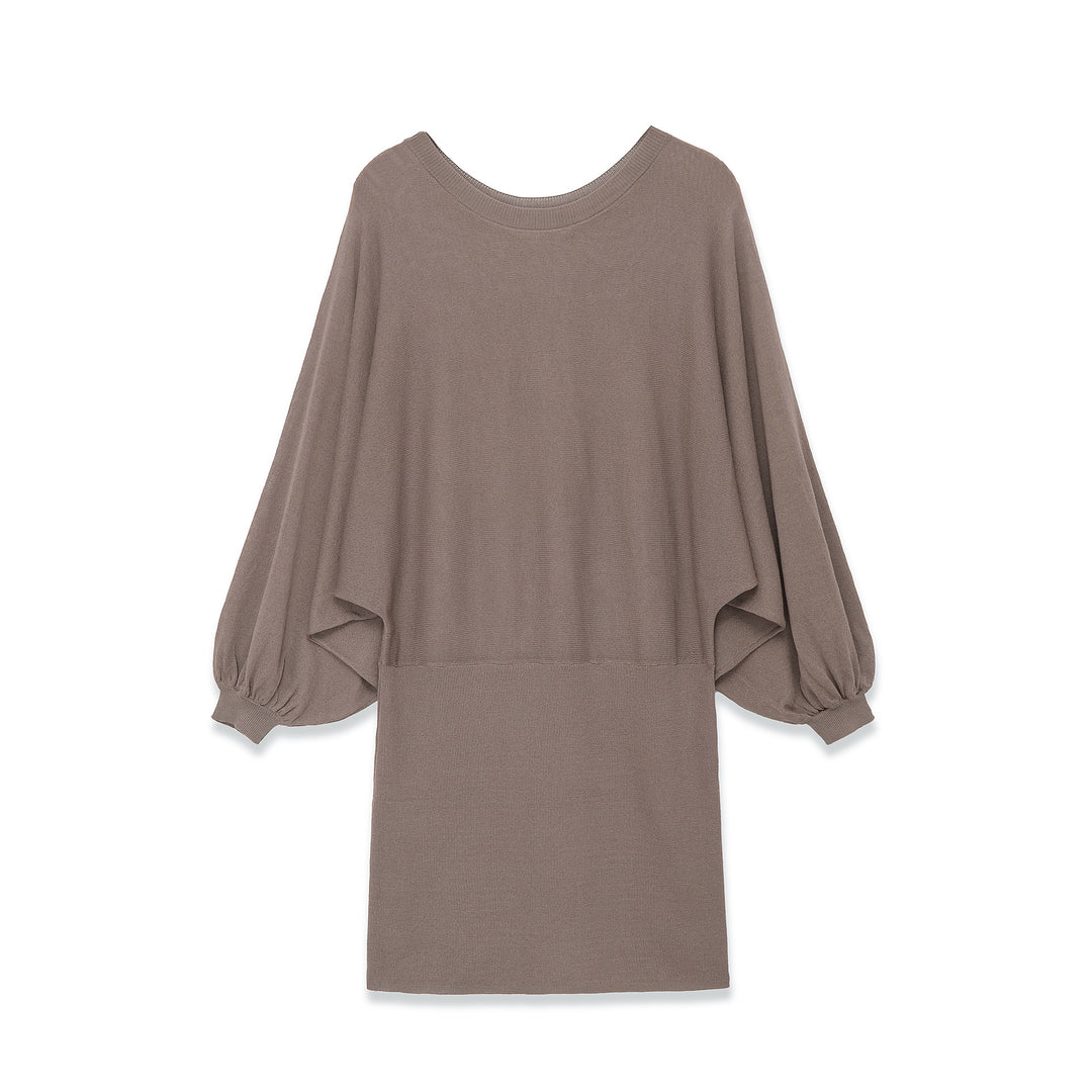 Damen Midikleid mit weitem Poncho-Oberteil und Ballonärmeln Drune