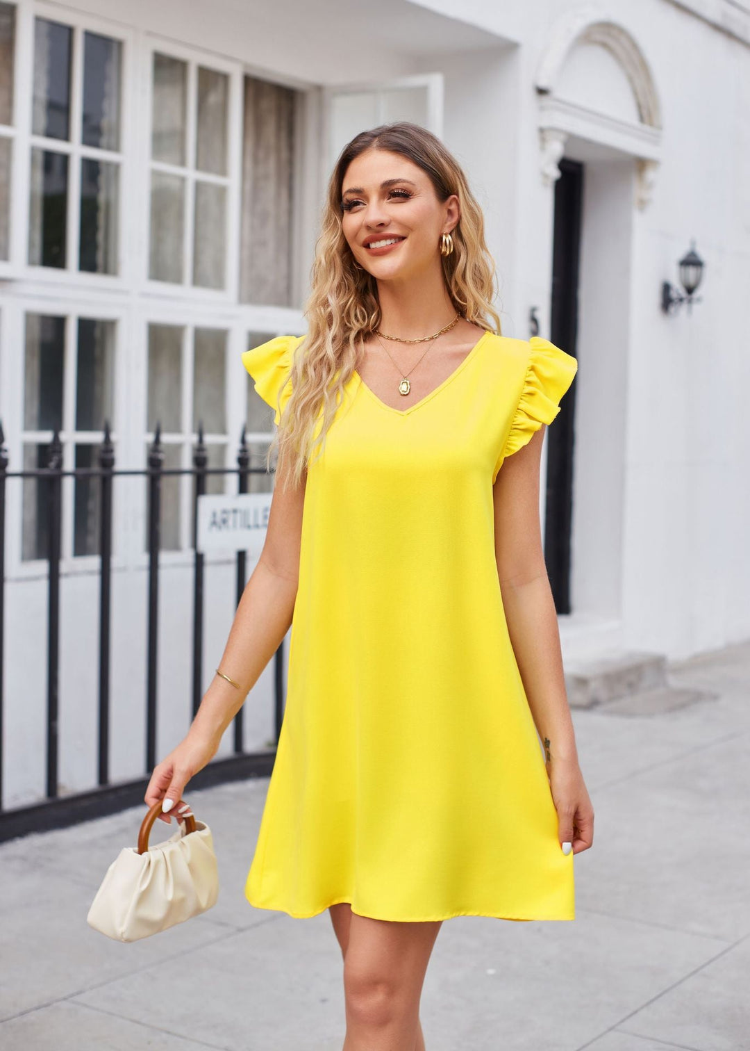 Drune | Puffärmel Locker Bequem Modisch Kleid