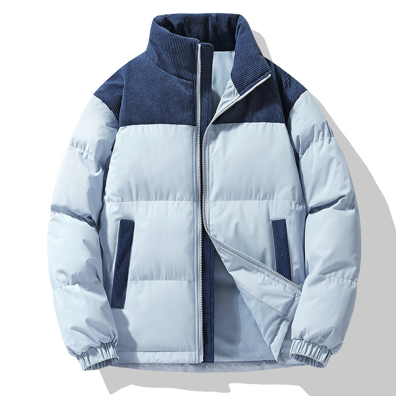 Damen Steppjacke mit Cord-Einsätzen, wattierter Thermofüllung und Stehkragen Drune
