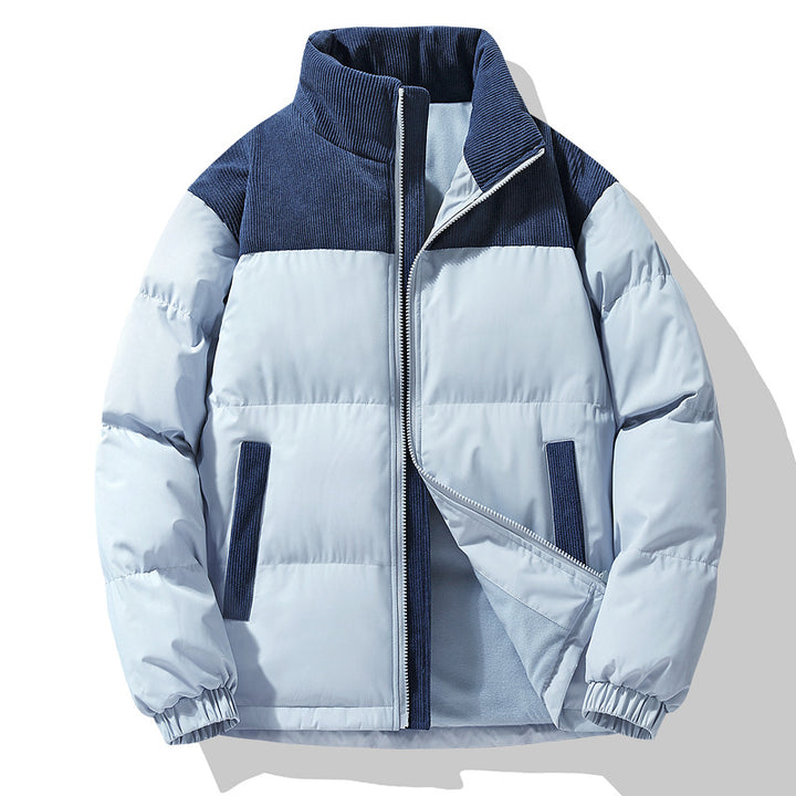 Damen Steppjacke mit Cord-Einsätzen, wattierter Thermofüllung und Stehkragen Drune