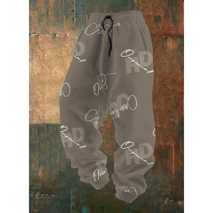 Damen Bequeme Freizeithose mit kreativem Druck Drune