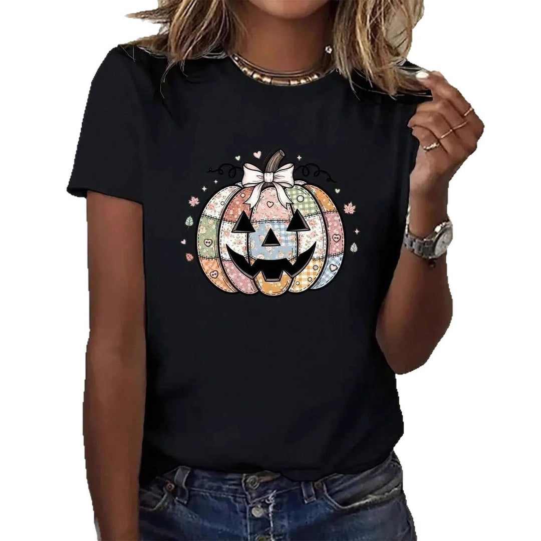 Damen T-Shirt mit stylischem Kürbis-Motiv und aufregendem Animal-Print Drune