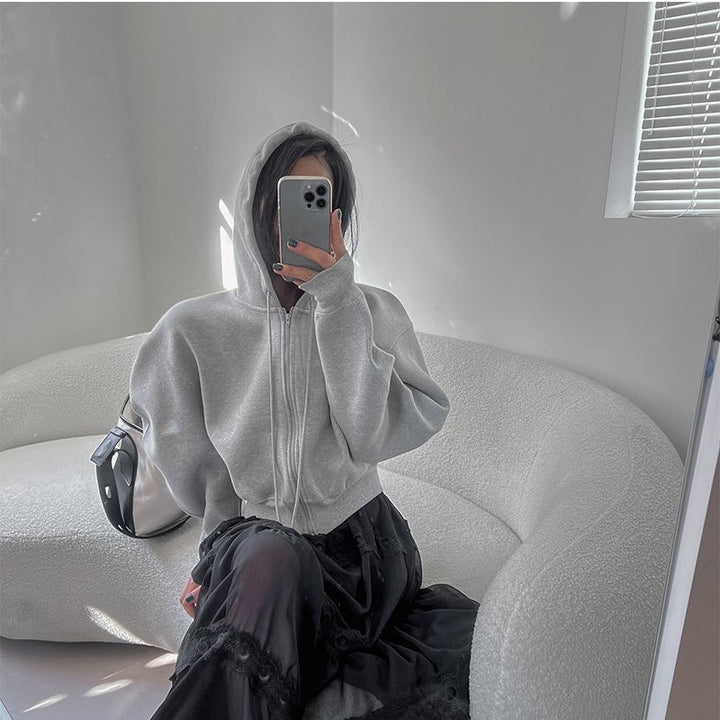 Damen lässiger Hoodie mit voluminösen Ärmeln Drune
