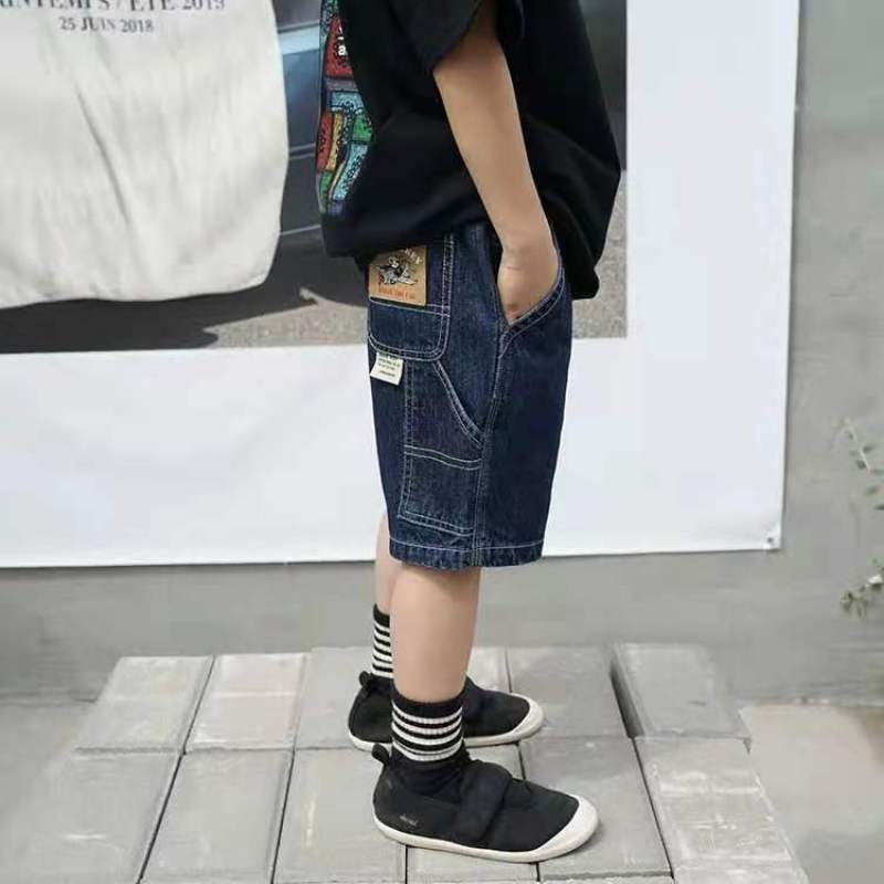 Jungen lässige Jeans-Shorts mit großen Taschen Drune