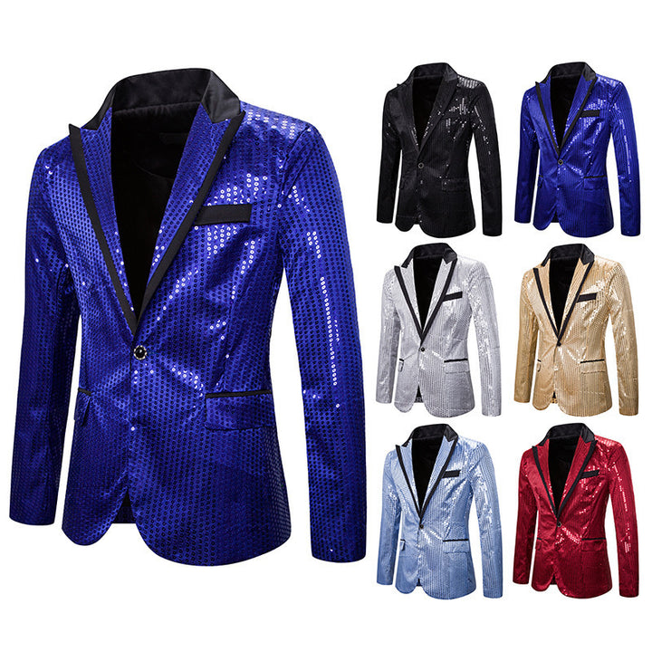 Herren eleganter Pailletten Blazer mit modernem Schnitt Drune