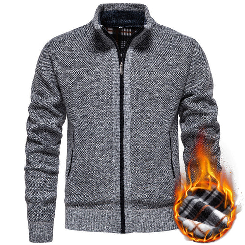 Herren Strickjacke mit hohem Kragen und praktischem Reißverschluss Drune