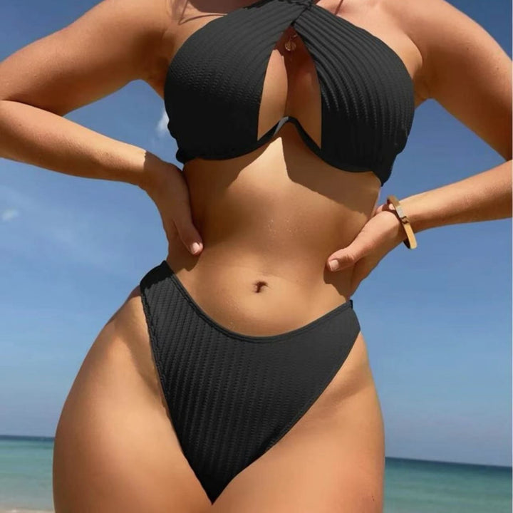 Damen Design-Bikini mit gekreuztem Oberteil Drune