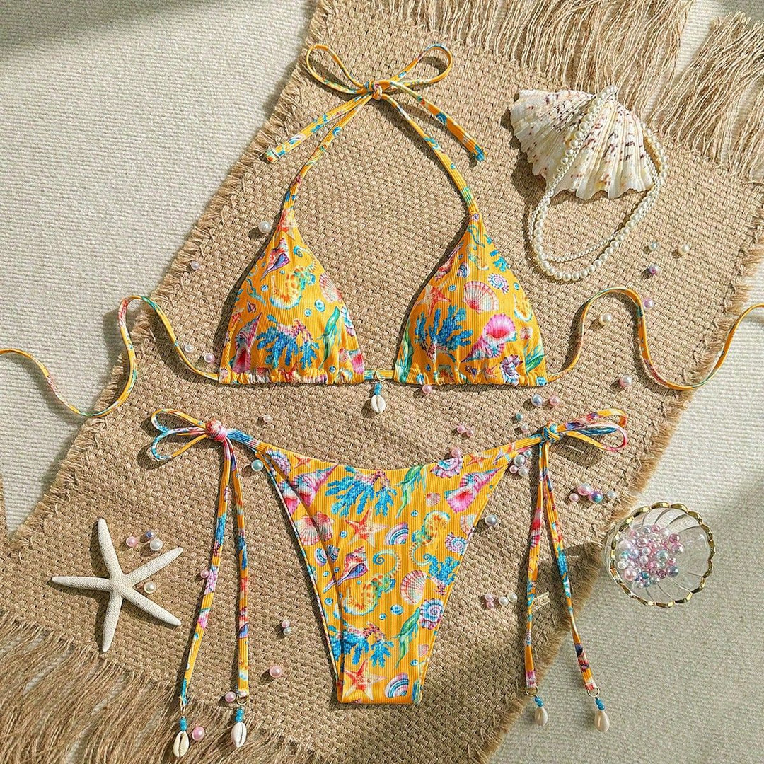 Damen Triangel-Bikini mit Muschel-Details Drune