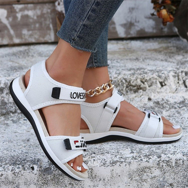 Damen Bequeme Sport-Sandalen mit verstellbarem Riemensystem und atmungsaktivem Mesh-Drune