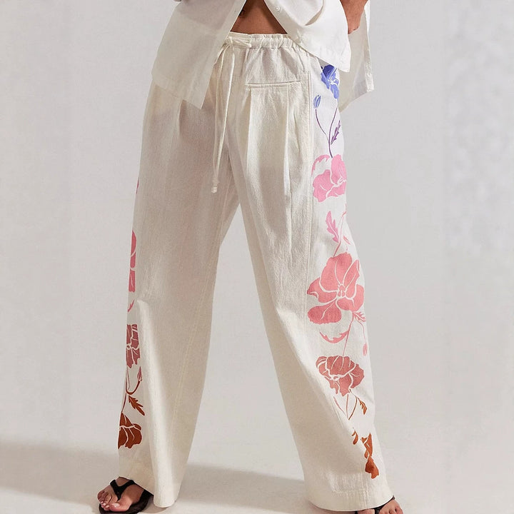 Damen Modische Sommerhose mit Blumenmuster