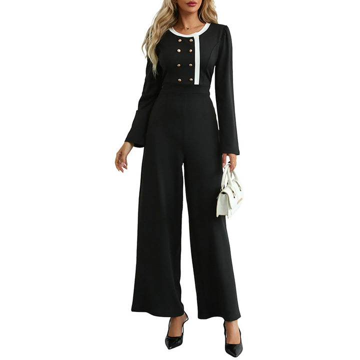 Damen Eleganter Jumpsuit mit Taillengürtel Drune