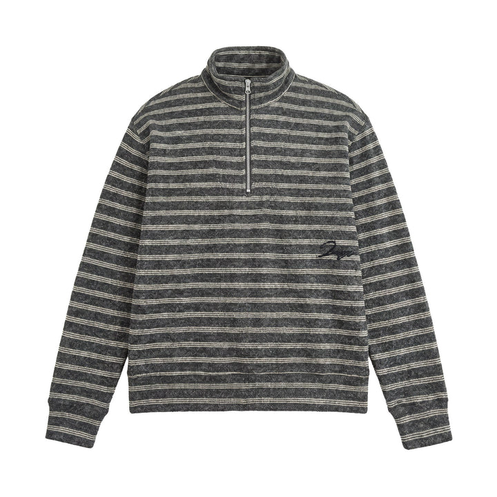 Herren Strukturiertes Halbzip-Strickpullover mit Stehkragen Drune
