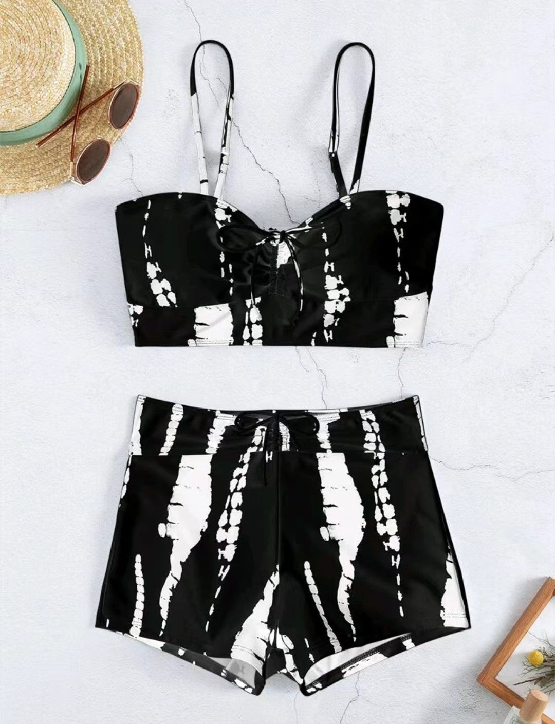 Damen Zweiteiliges Badeoutfit mit verspieltem Knotendesign Drune