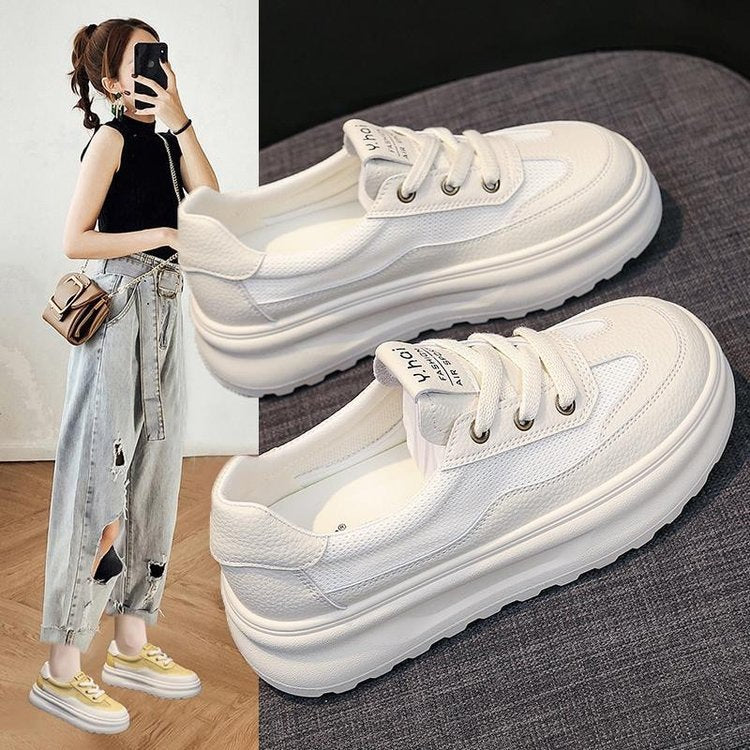 Damen bequeme Plateau-Sneaker aus atmungsaktivem Material Drune