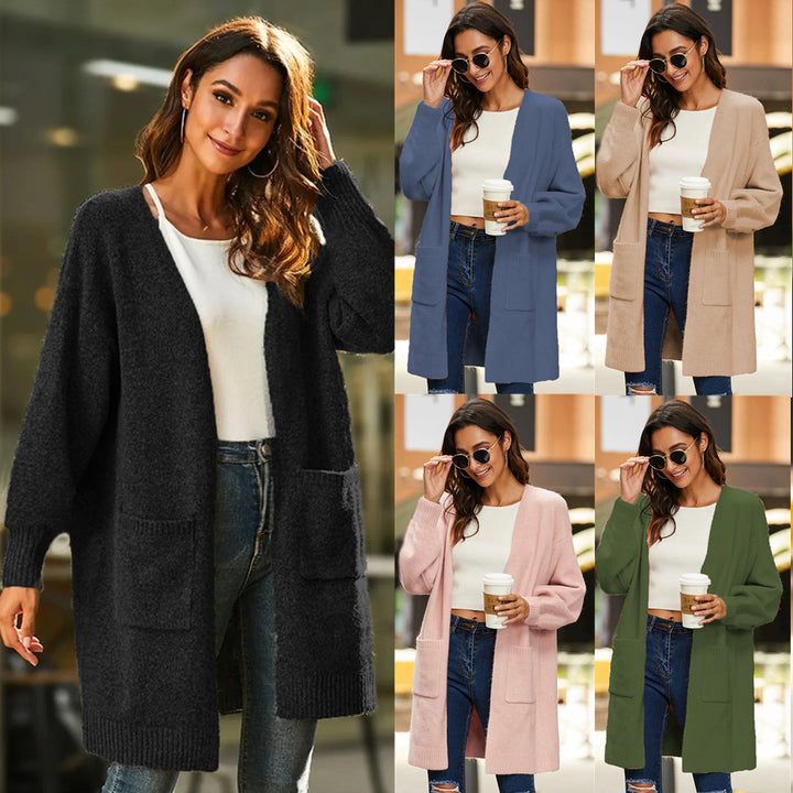 Damen Langer Strickcardigan mit weicher Textur und praktischen Taschen Drune