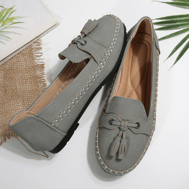 Damen bequeme Slipper mit dekorativem Bogen Drune