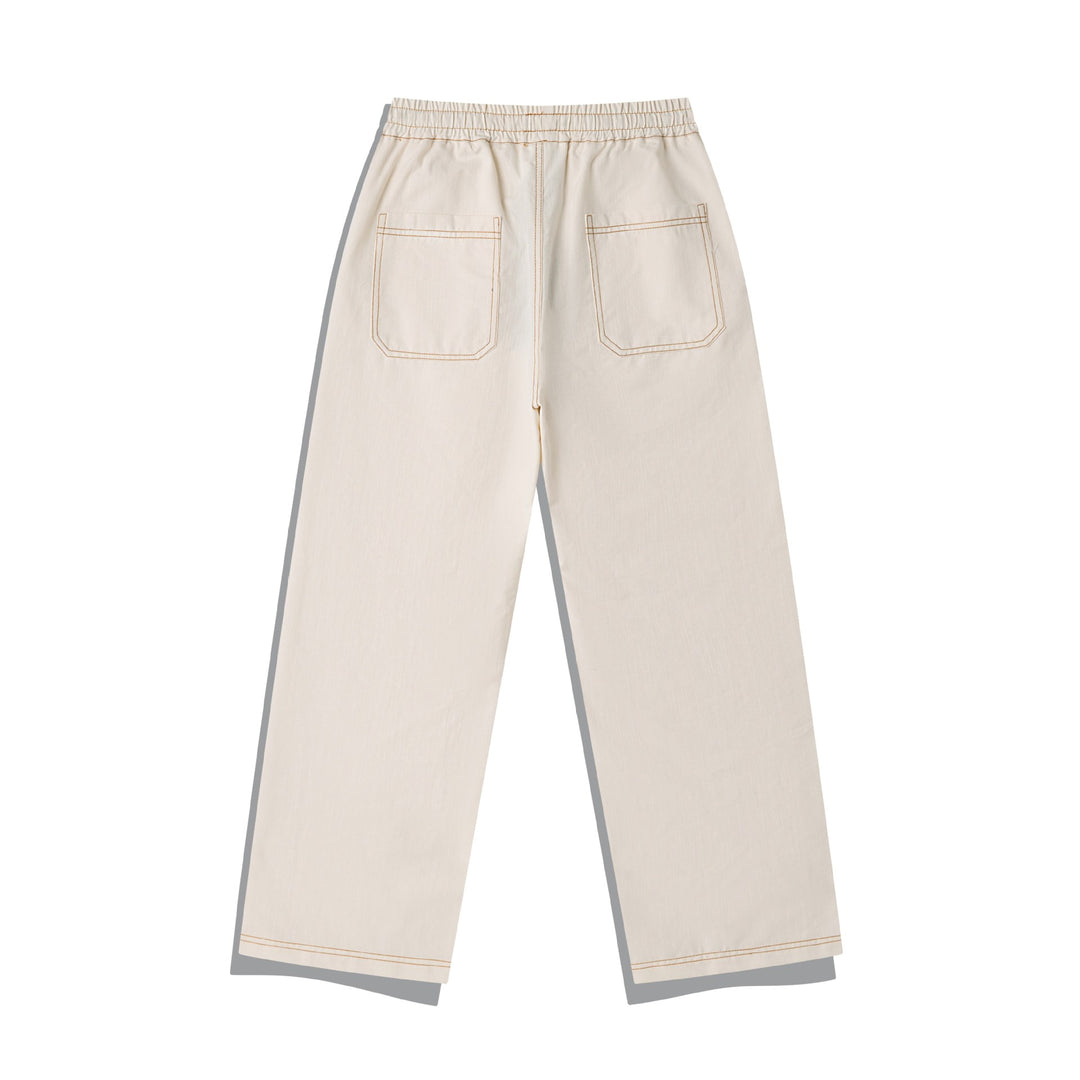Damen Weite Denim-Cargo-Culotte mit elastischem Bund und Kontraststeppung Drune