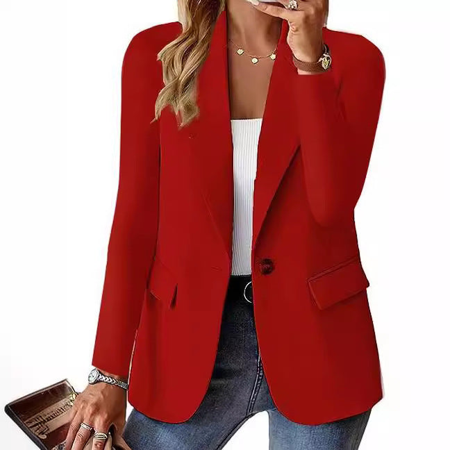 Damen Elegante und bequeme Blazerjacke mit klassischem Revers Drune