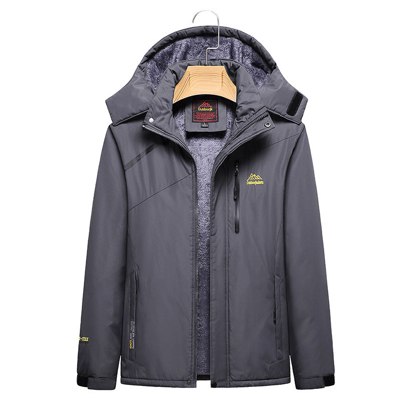 Damen Wattierte Winterjacke mit Fleece‑Innenfutter, abnehmbarer Kapuze und wasserdichter Softshell-Außenlage Drune