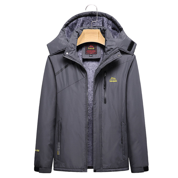 Damen Wattierte Winterjacke mit Fleece‑Innenfutter, abnehmbarer Kapuze und wasserdichter Softshell-Außenlage Drune
