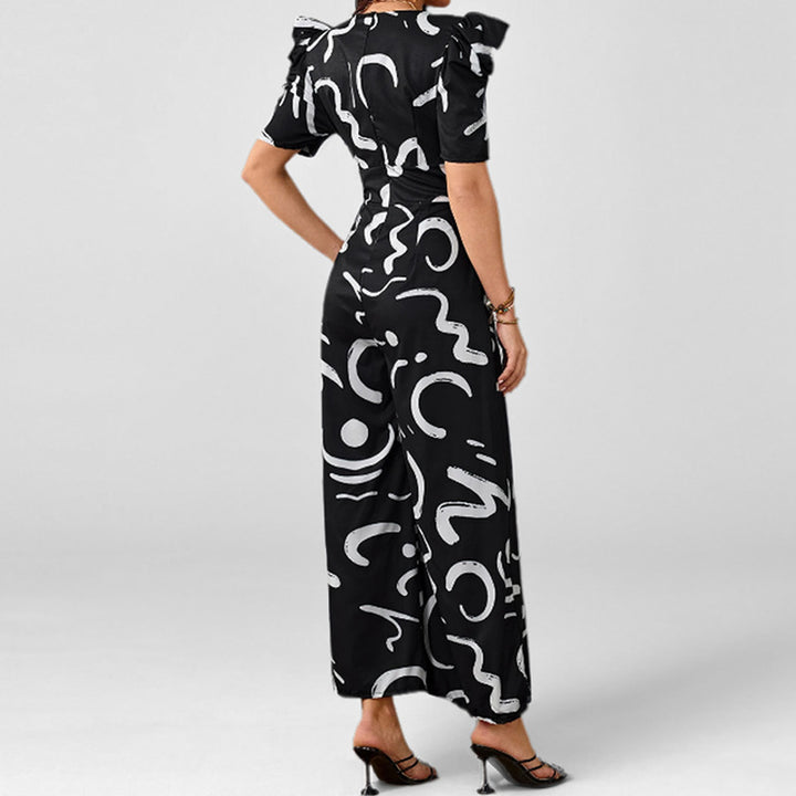 Damen Eleganter Jumpsuit mit stilvollem grafischen Muster Drune