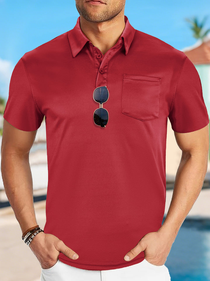 Herren nan funktionales Polohemd mit Brusttasche und atmungsaktiver Meshstruktur Drune