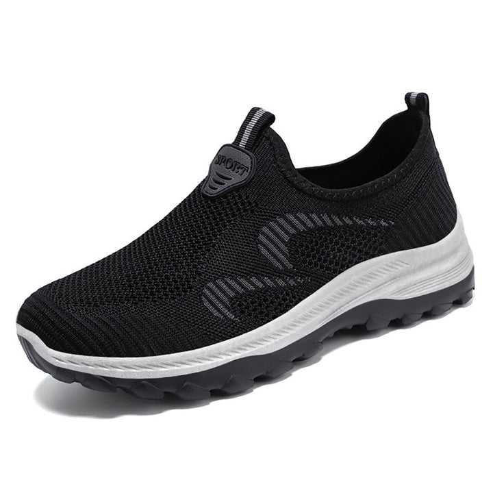 Herren nan elastischer Strick-Slip-On Trekking-Sneaker mit griffiger Profilsohle und ergonomischer Dämpfungssohle Drune
