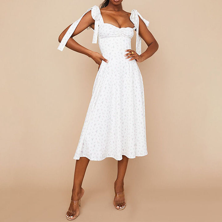 Damen Fließendes Maxikleid mit elegantem Herz-Ausschnitt und seitlichem Schlitz Drune