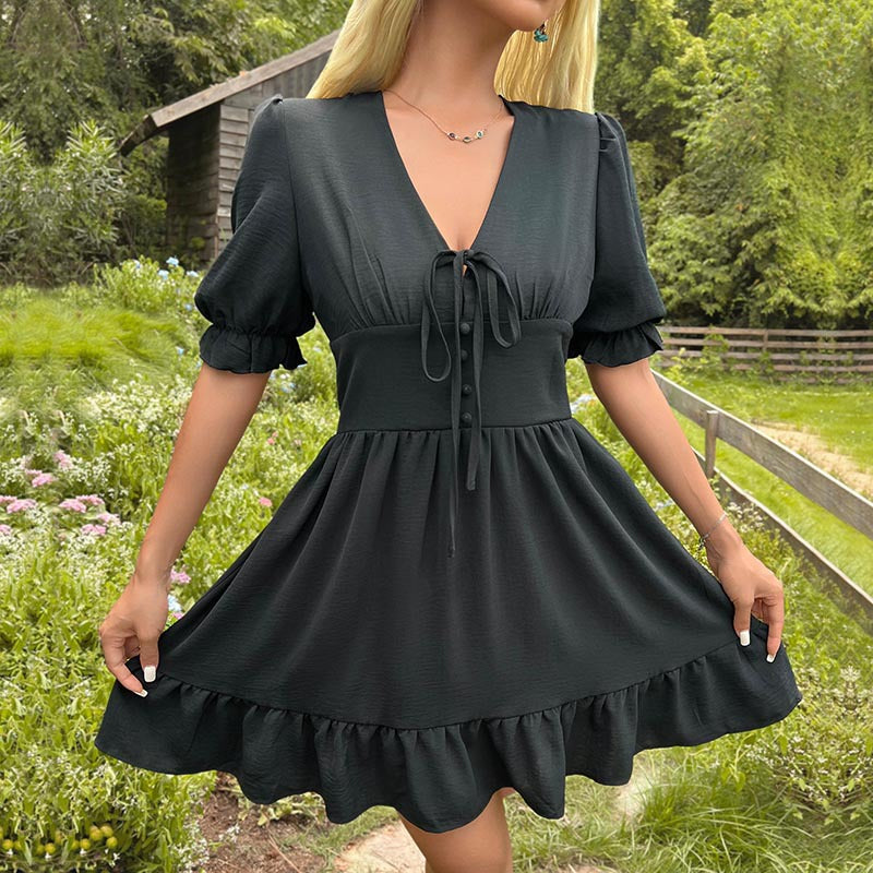 Damen Verspielt geschnittenes Wickelkleid Drune