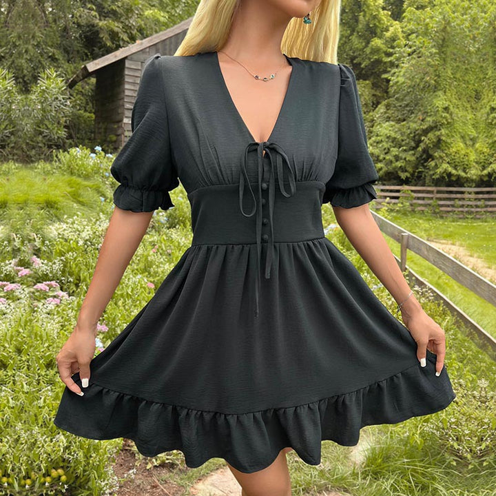 Damen Verspielt geschnittenes Wickelkleid Drune