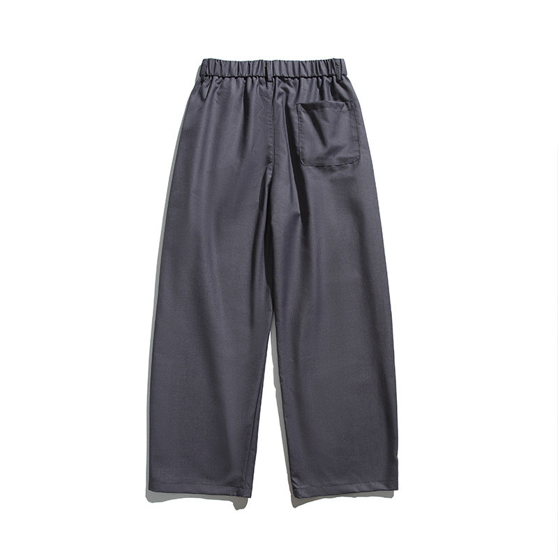 Herren Weite Bundfalten-Hose mit elastischem Tunnelzugbund und Cropped-Schnitt Drune