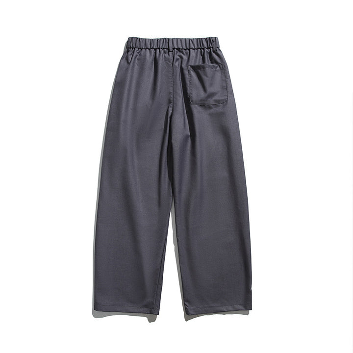 Herren Weite Bundfalten-Hose mit elastischem Tunnelzugbund und Cropped-Schnitt Drune