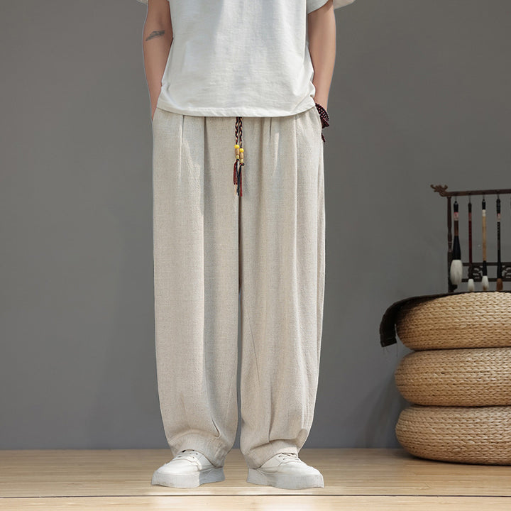 Herren Haremshose im Oversize-Baggy-Stil mit Kordelzug und elastischem Bund Drune