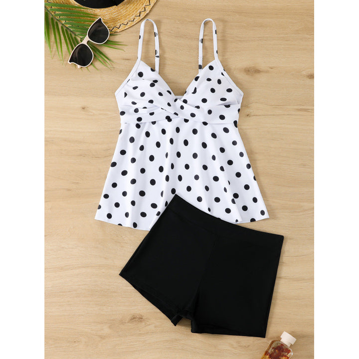 Damen Tankini-Set mit stylishem Punktedesign und komfortablem Shorts Drune