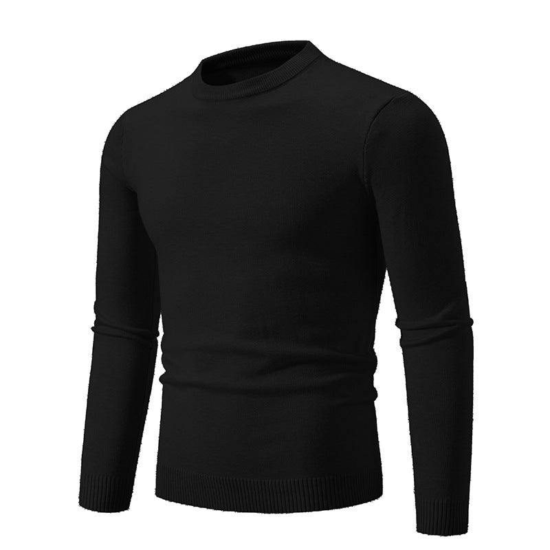 Herren nan Feinstrick-Rundhalspullover schmaler Schnitt mit gerippten Bündchen Drune